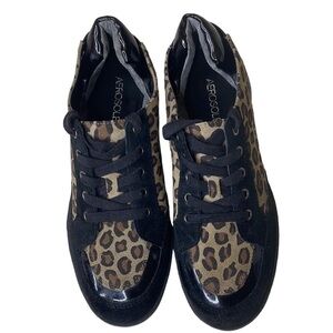 Aerosoles Leopard Suede Lace Up Shoes Sneakers Size 8